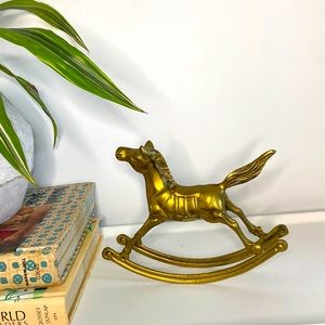 Vintage Brass Rocking Horse